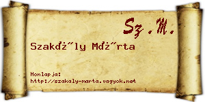 Szakály Márta névjegykártya