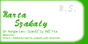 marta szakaly business card
